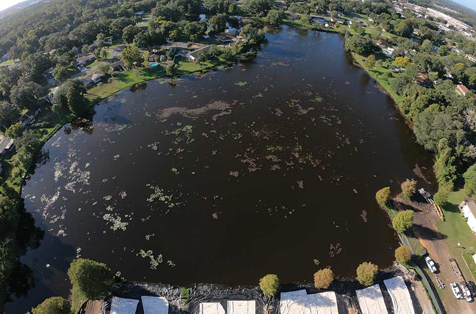 Lake Lorraine after restoration dredging, water quality and depth restored