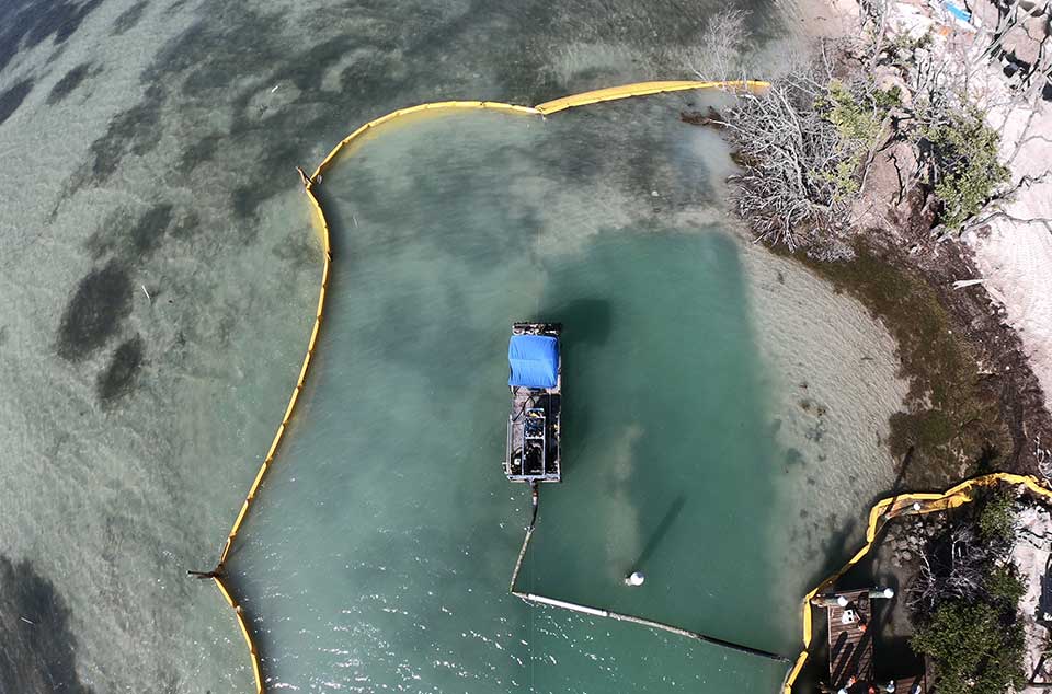 C&M Dredging restoration project on Little Palm Island in the Florida Keys