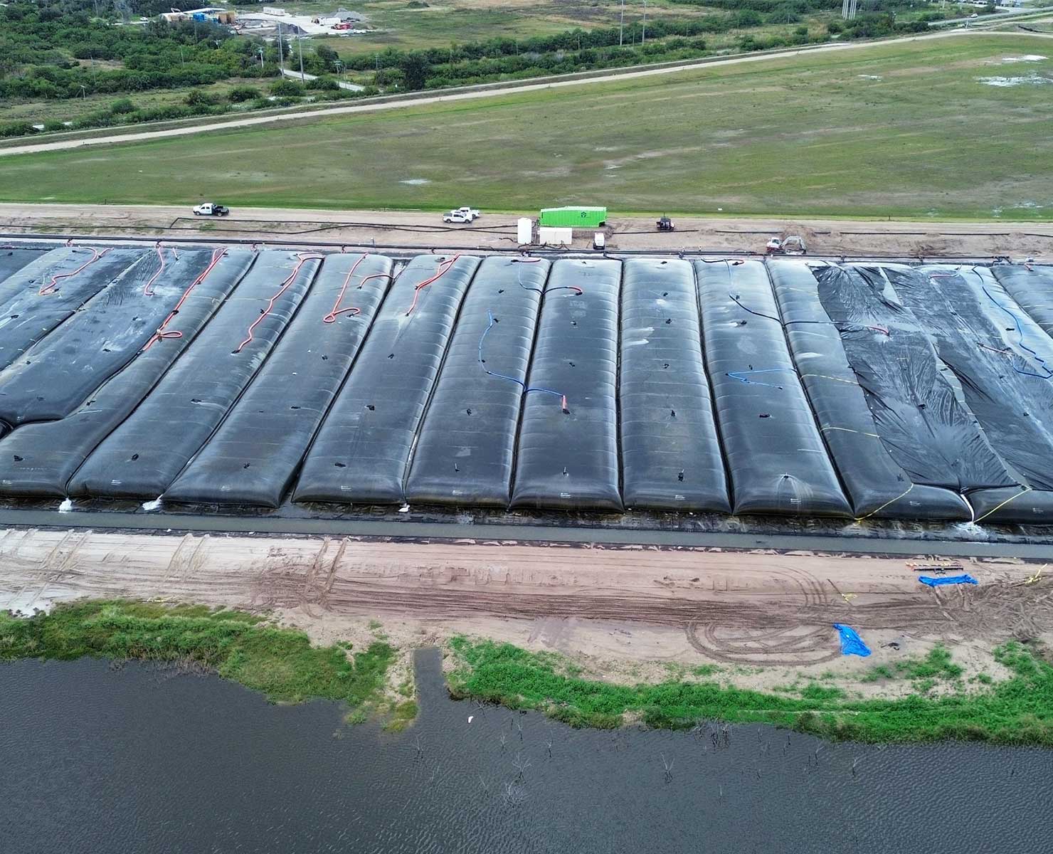 pineypoint1425 Aerial view of the Piney Point reservoir and containment cells